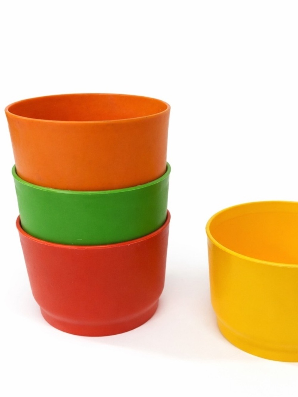 Vintage Tupperware Snack Cups 4 rainbow 0638 plastic kids small mini